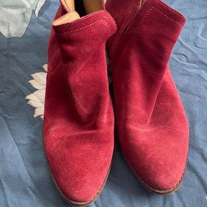 Dolce Vita Red Suede Tessey Booties 9.5